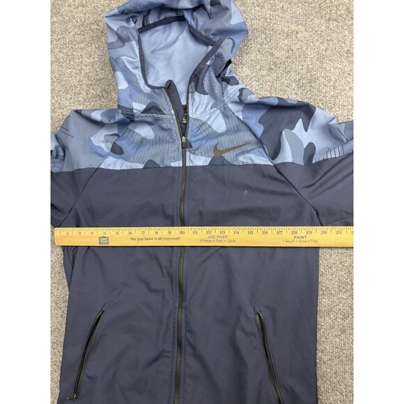 Nike Jacket Mens Small Navy Blue Camo Dri-FIT Hooded Full Zip Running Training - Picture 3 of 6